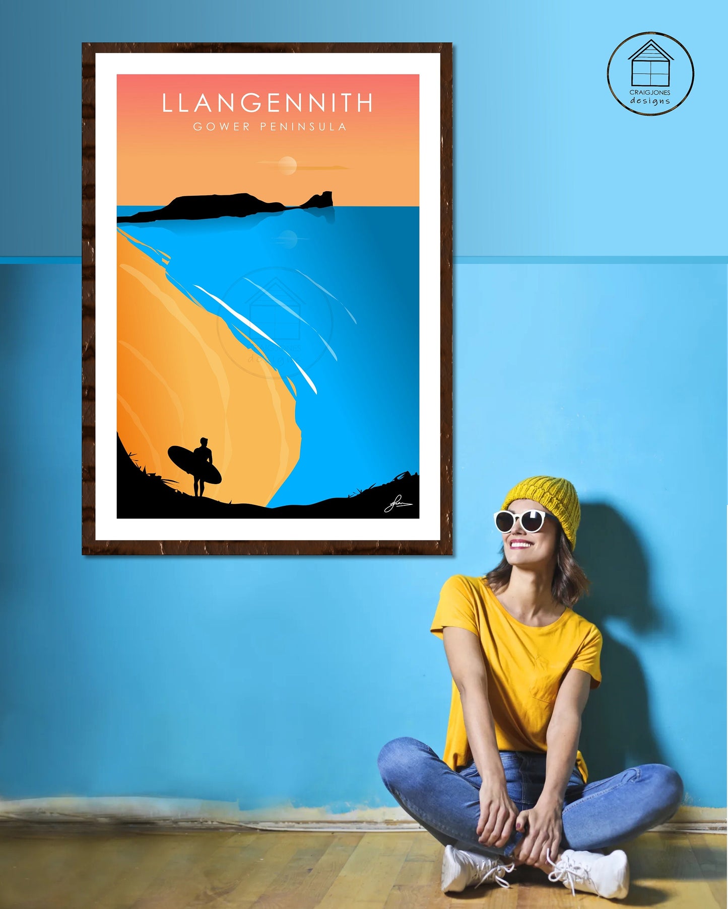 Llangennith Waves, Gower Peninsula Print, Gloss Card, Unframed
