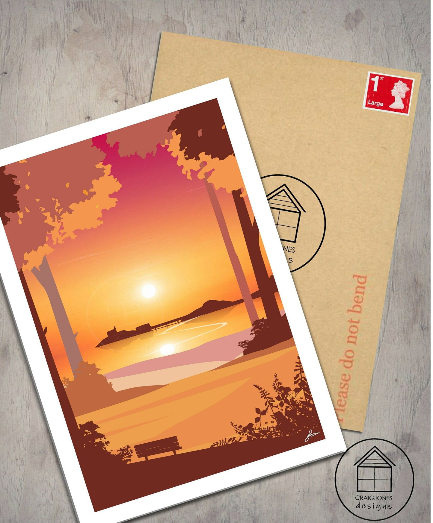 Mumbles Sunrise, Gower Peninsula Print, Gloss Card, Unframed