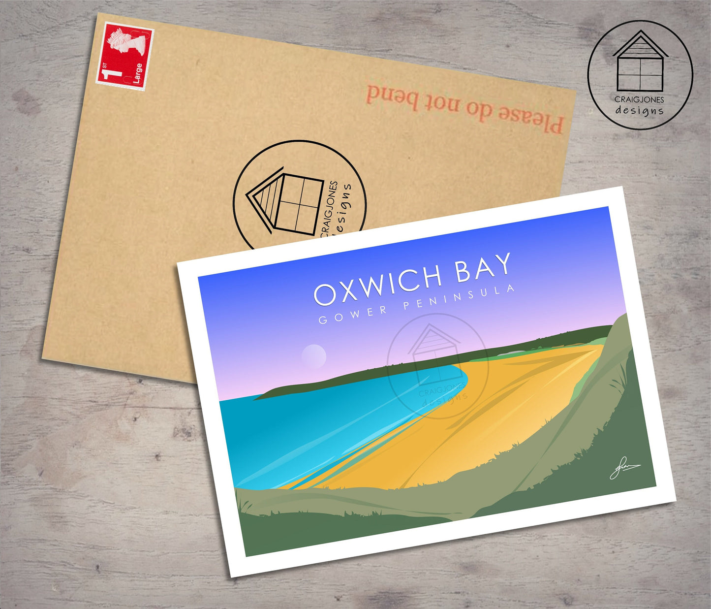 Oxwich Bay, Gower Peninsula Print, Gloss Card, Unframed