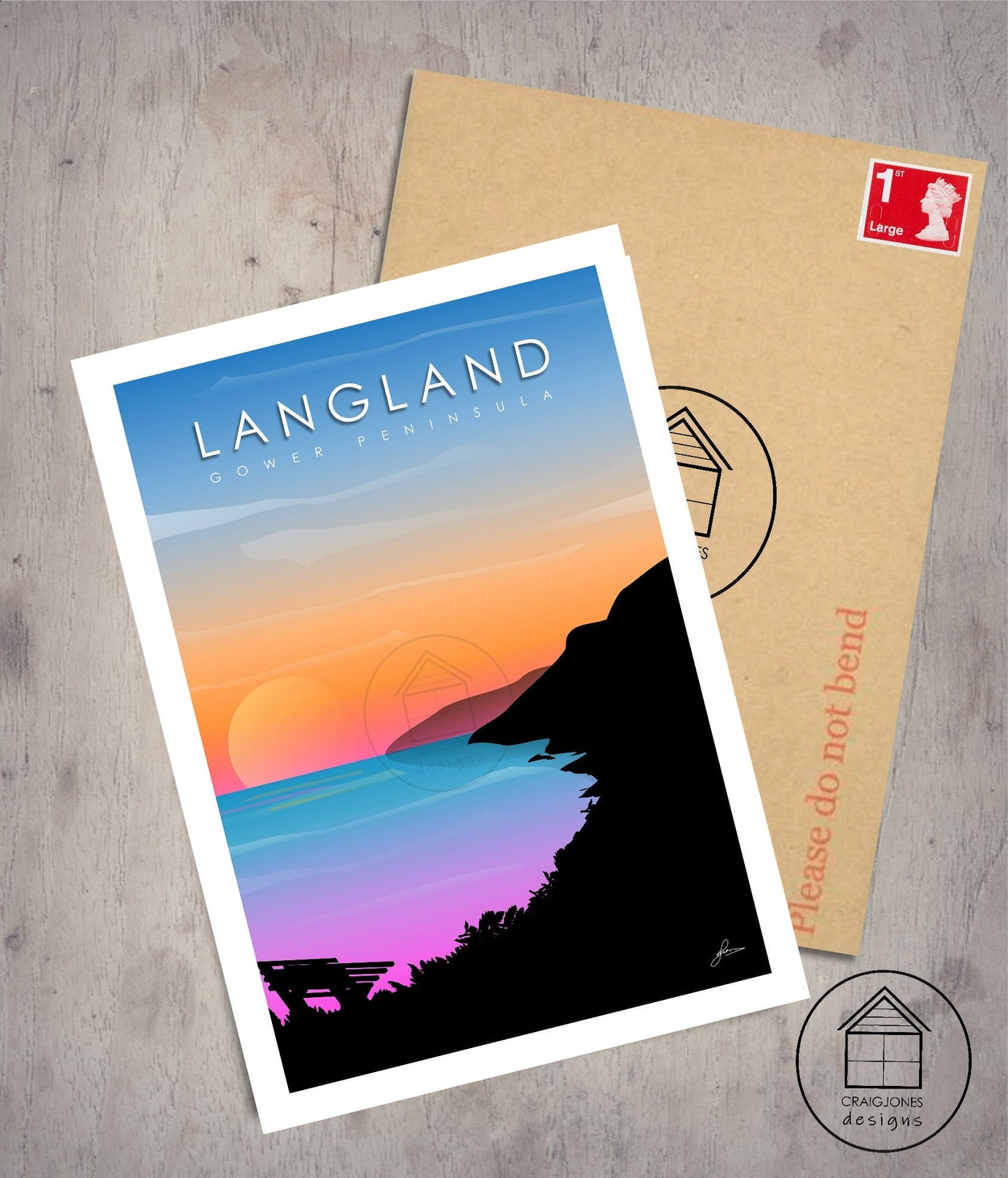 Langland Bay Point, Gower Peninsula Print, Gloss Card, Unframed