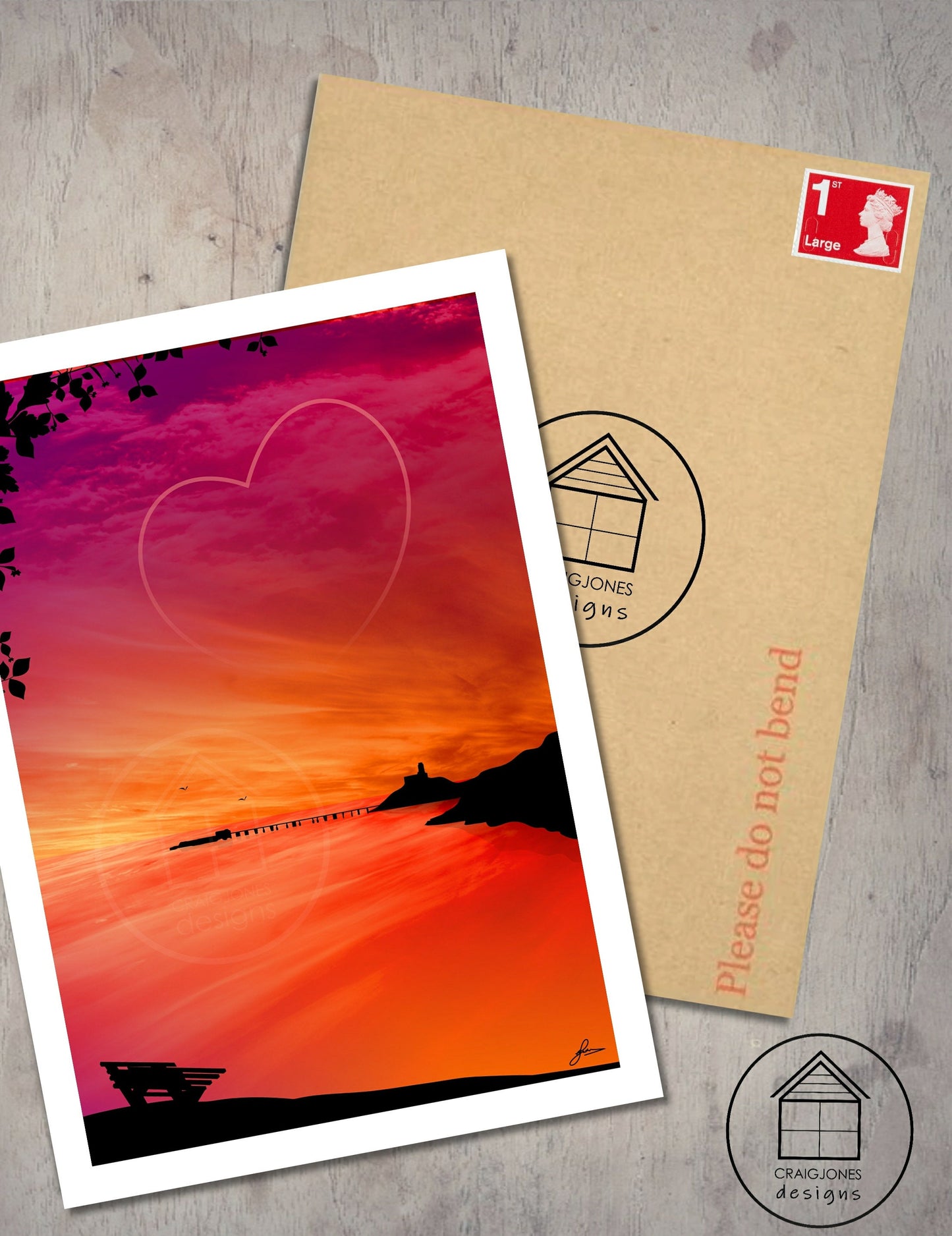 Mumbles Heart Print, unframed