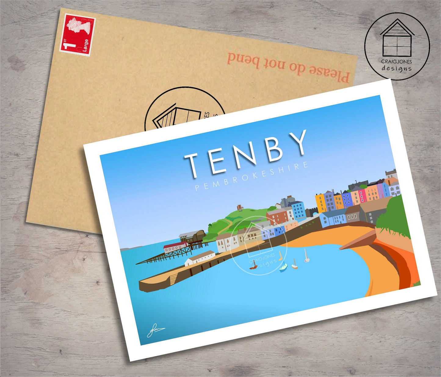 Tenby, Pembrokeshire Print, Gloss Card, Unframed
