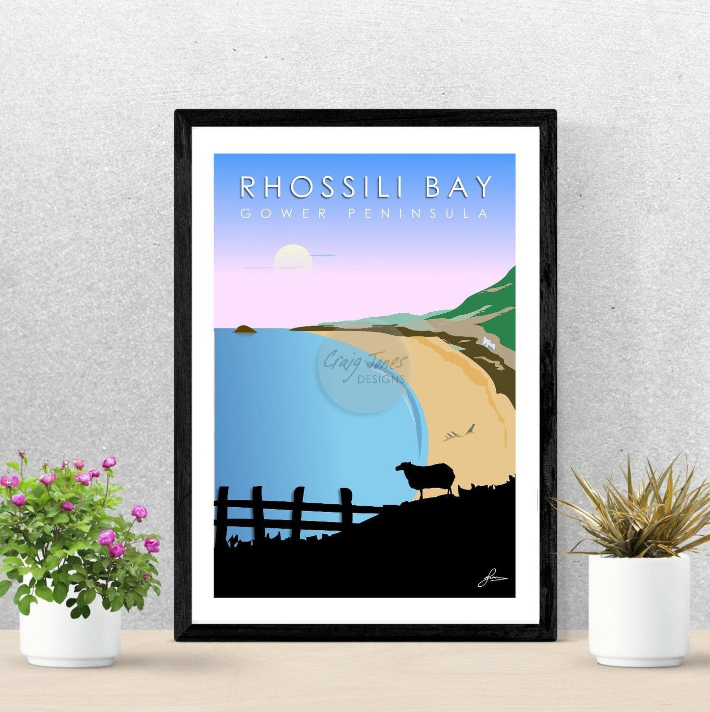 Rhossili Bay, Gower Peninsula Print, Gloss Card, Unframed