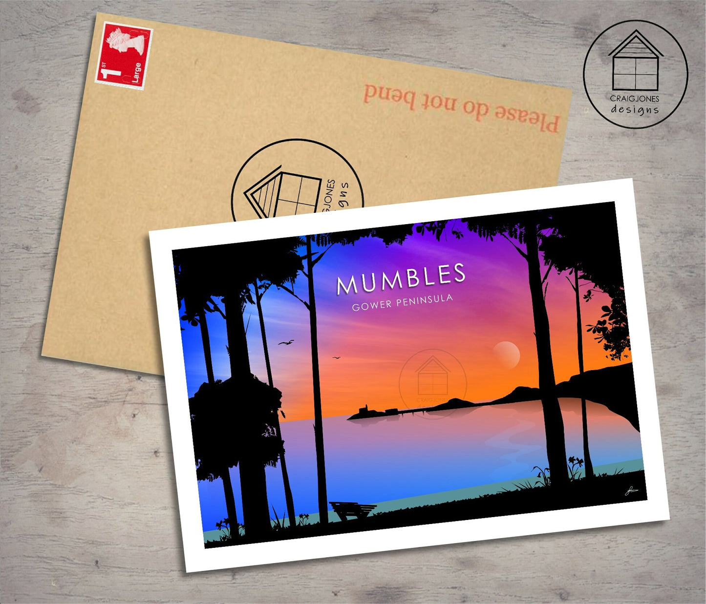 Mumbles View, Gower Peninsula Print, Gloss Card, Unframed