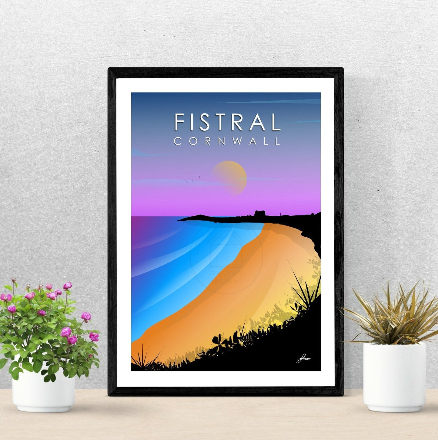 Fistral Bay, Cornwall Print, Gloss Card, Unframed