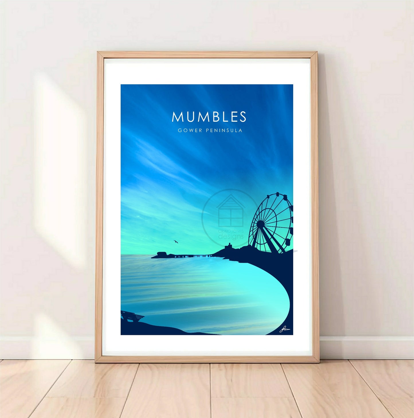 Mumbles Big Wheel, Gower Peninsula Print, Gloss Card, Unframed