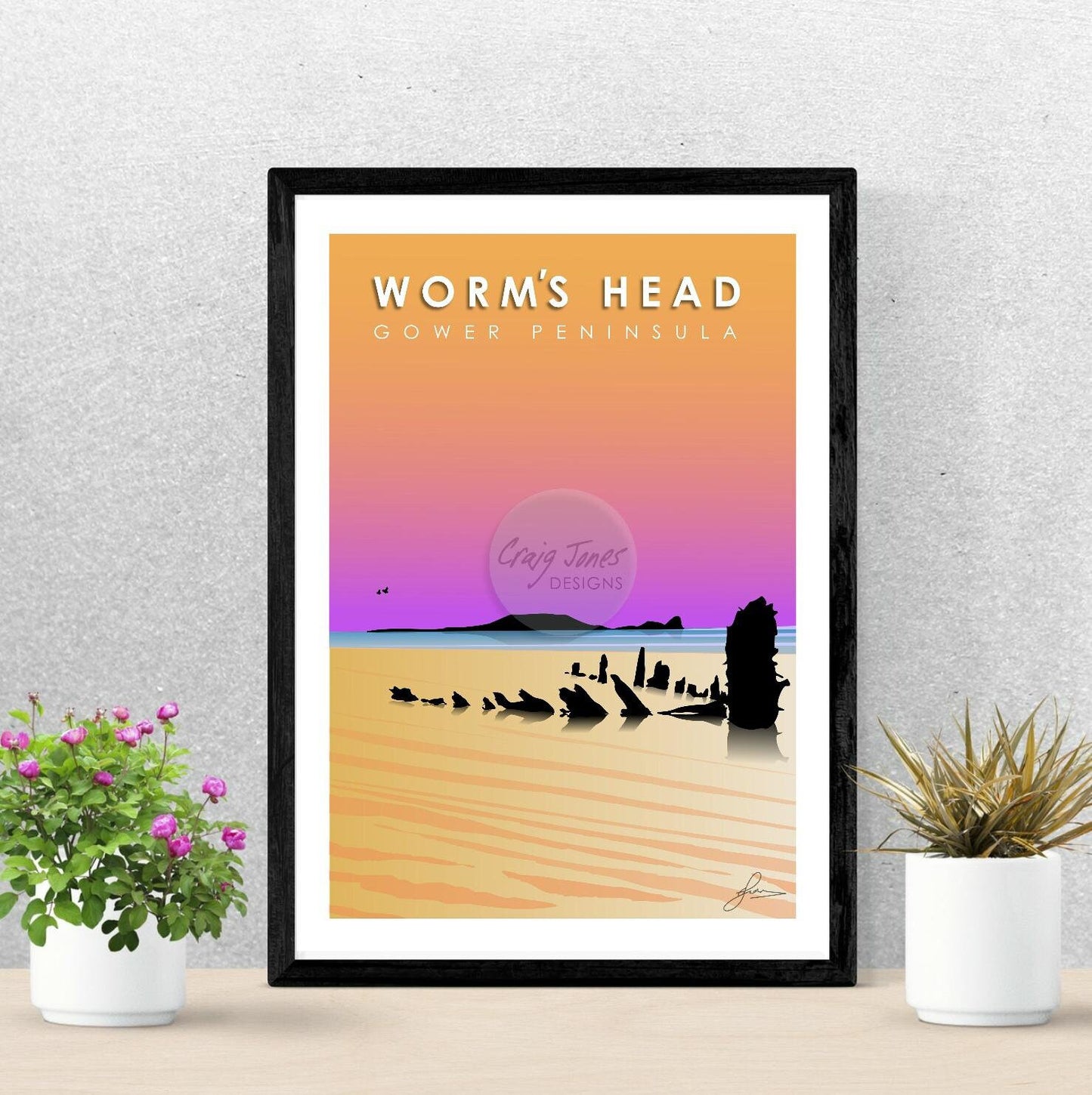 Worm’s Head Helvetia, Gower Peninsula Print, Gloss Card, Unframed