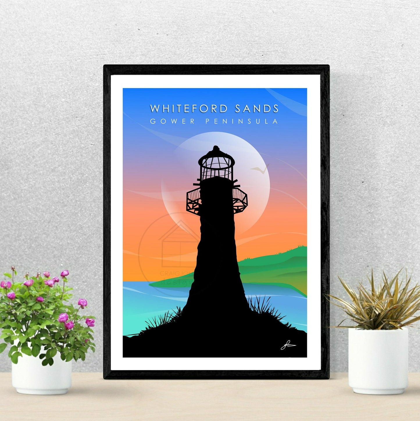 Whiteford Sands, Gower Peninsula Print, Gloss Card, Unframed