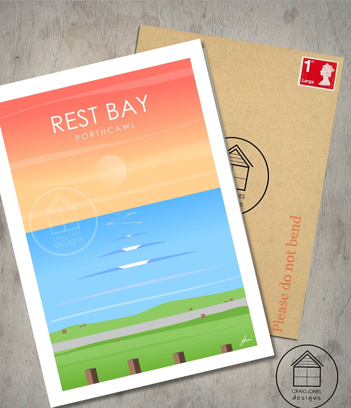 Rest Bay, Porthcawl Print, Gloss Card, Unframed