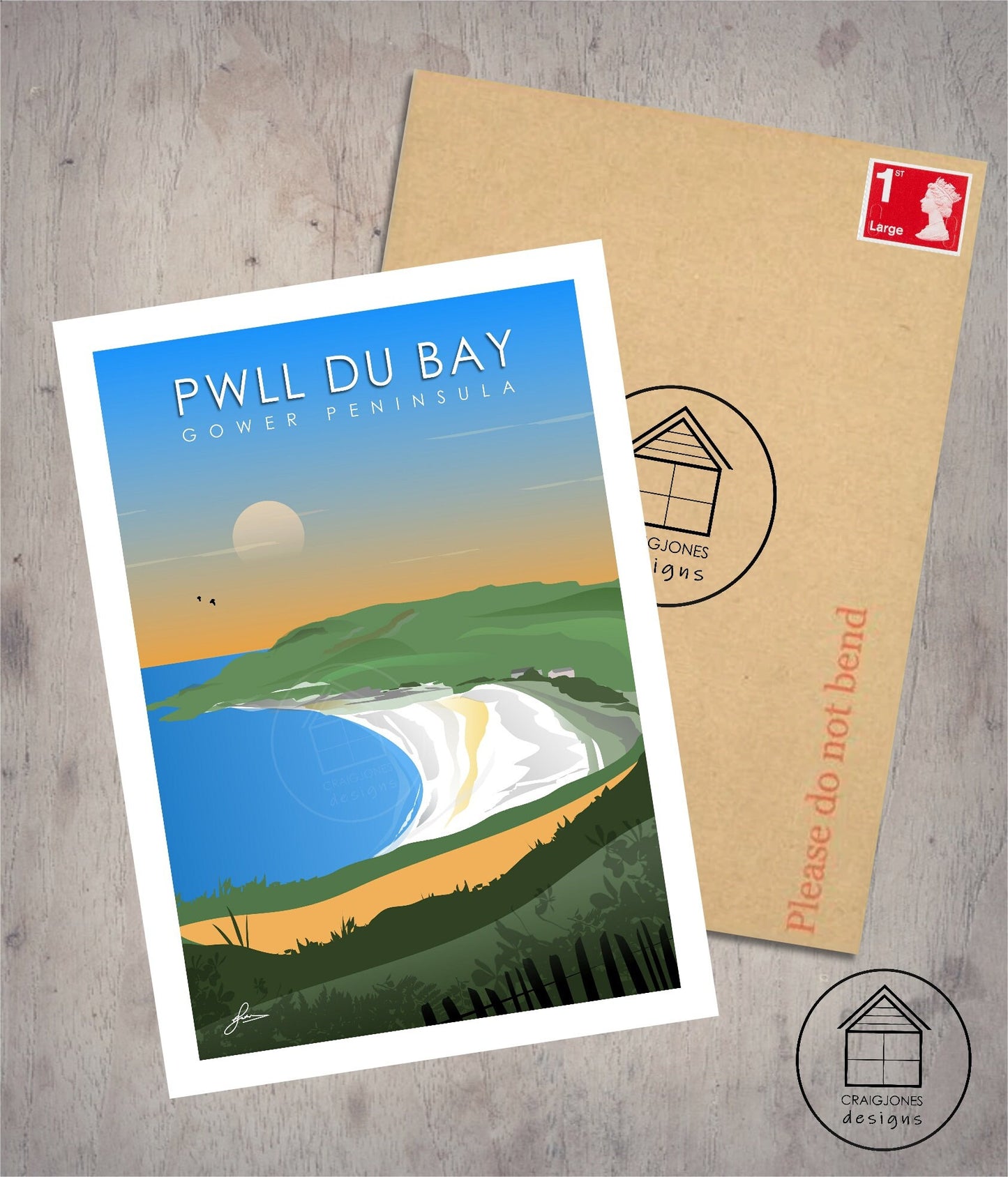 Pwll Du Bay, Gower Peninsula Print, Gloss Card, Unframed