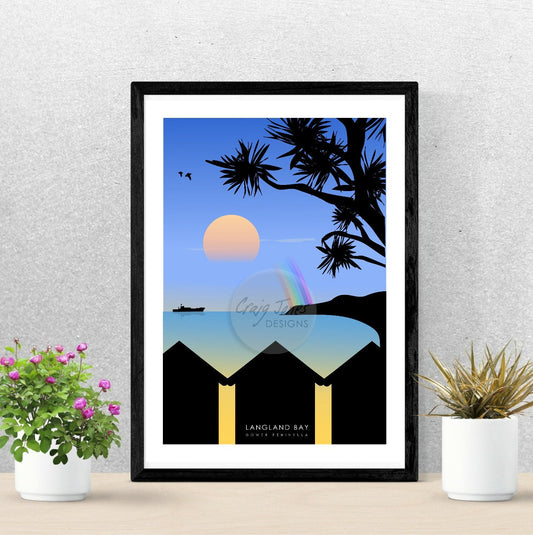 Langland Bay, Gower Peninsula Print, Gloss Card, Unframed