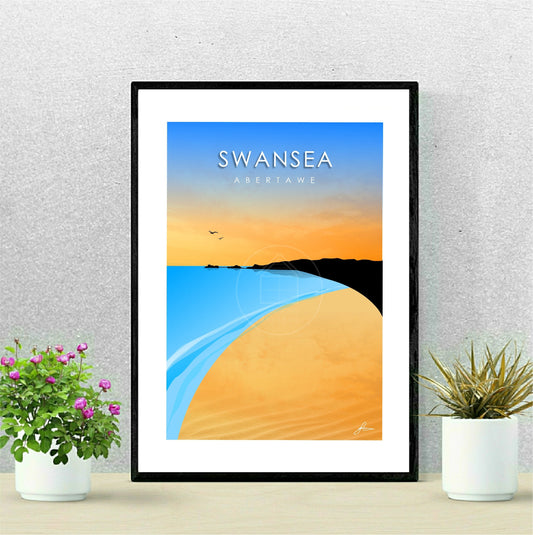 Swansea, Abertawe Print, Gloss Card, Unframed