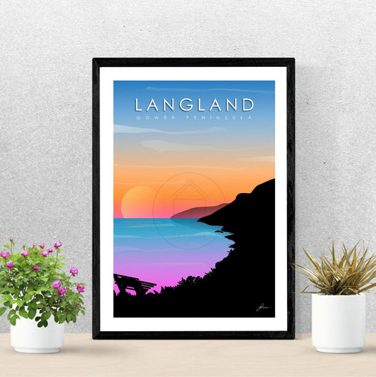 Langland Bay Point, Gower Peninsula Print, Gloss Card, Unframed
