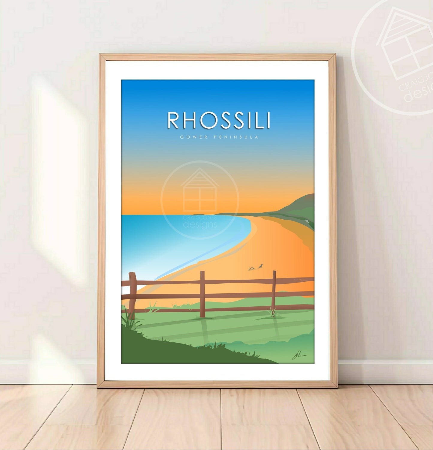 Rhossili Bay, Gower Peninsula Print, Gloss Card, Unframed