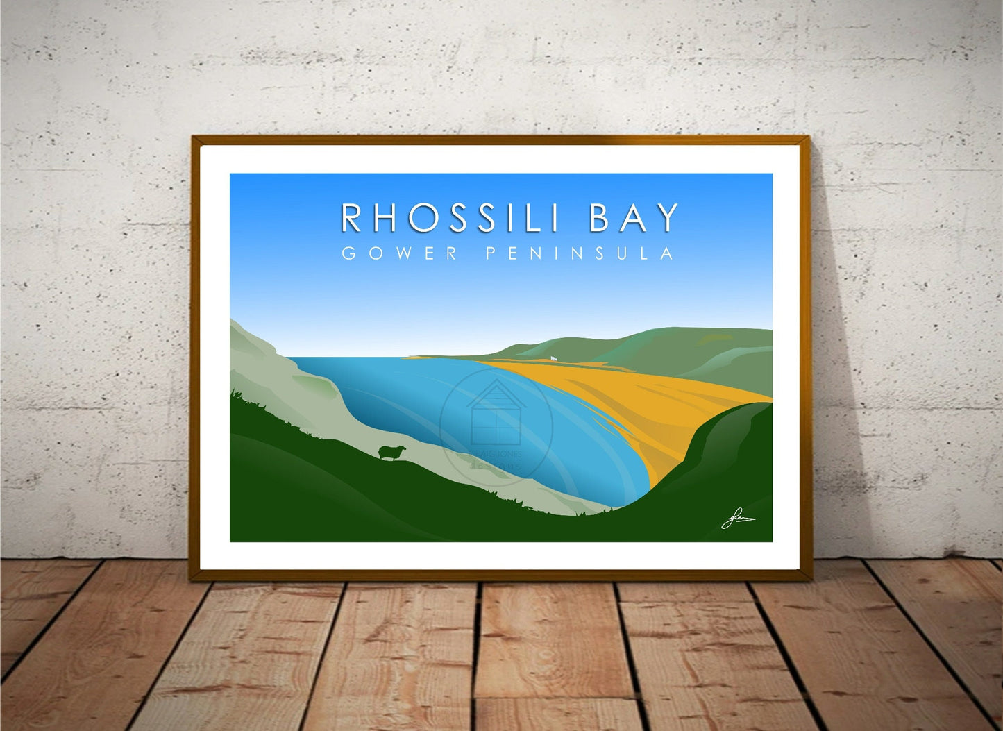 Rhossili Bay Landscape, Gower Peninsula Print, Gloss Card, Unframed