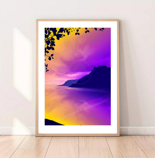 Caswell Bay, Gower Peninsula A4 Print Gloss Card Unframed