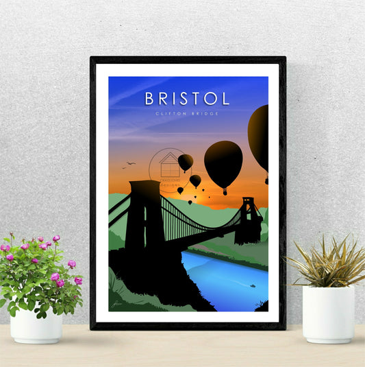 Bristol, Clifton Bridge Print, Gloss Card, Unframed