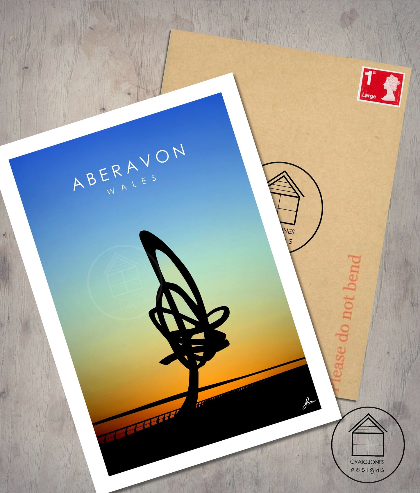 Aberavon Kitesail Monument Print, Unframed.