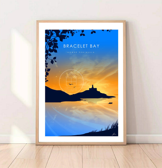 Bracelet Bay, Gower Peninsula Print, Gloss Card, Unframed