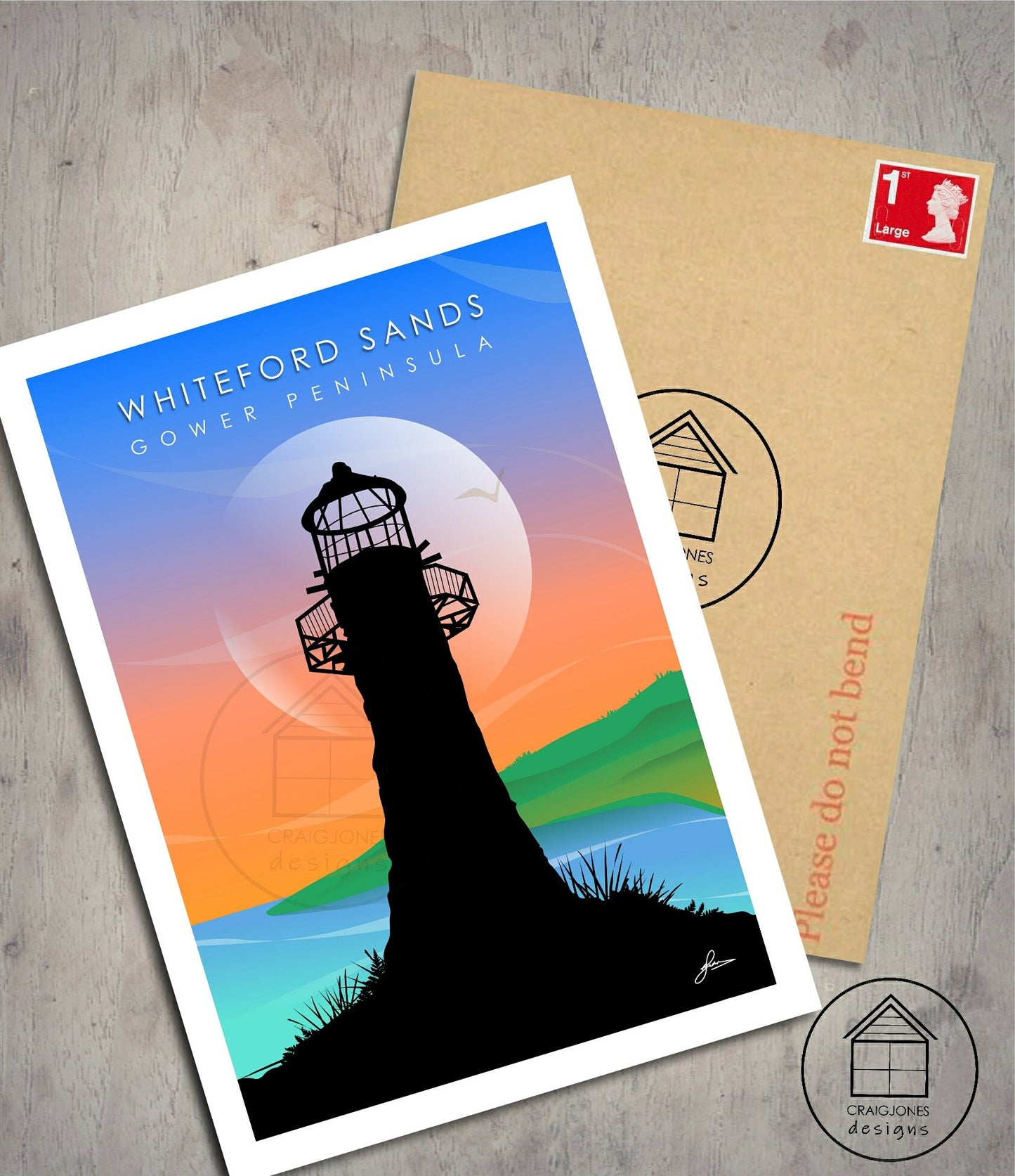 Whiteford Sands, Gower Peninsula Print, Gloss Card, Unframed