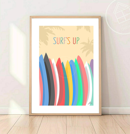Surf's Up Print, Gloss Card, Unframed