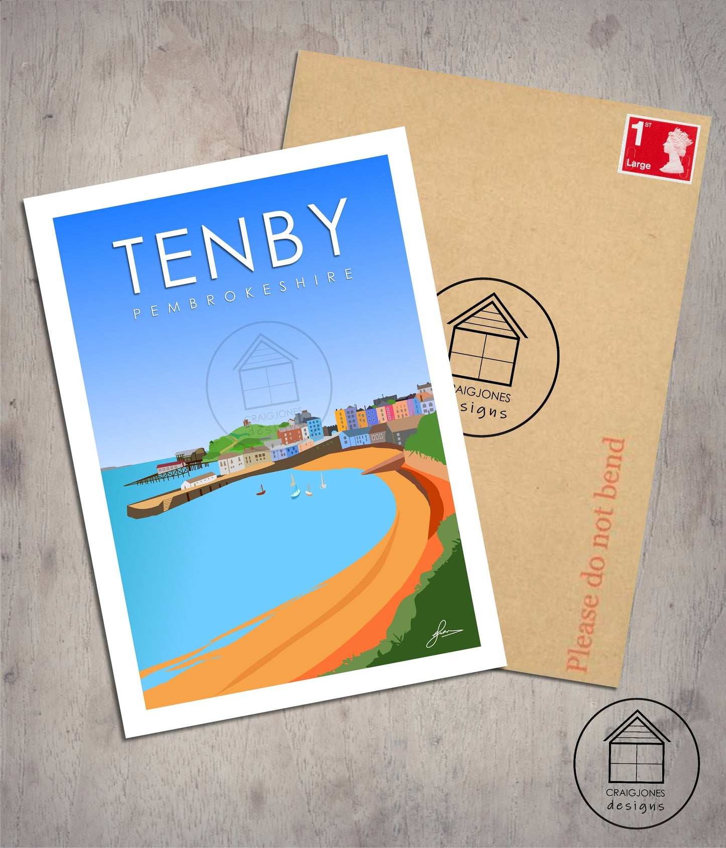 Tenby, Pembrokeshire Print, Gloss Card, Unframed