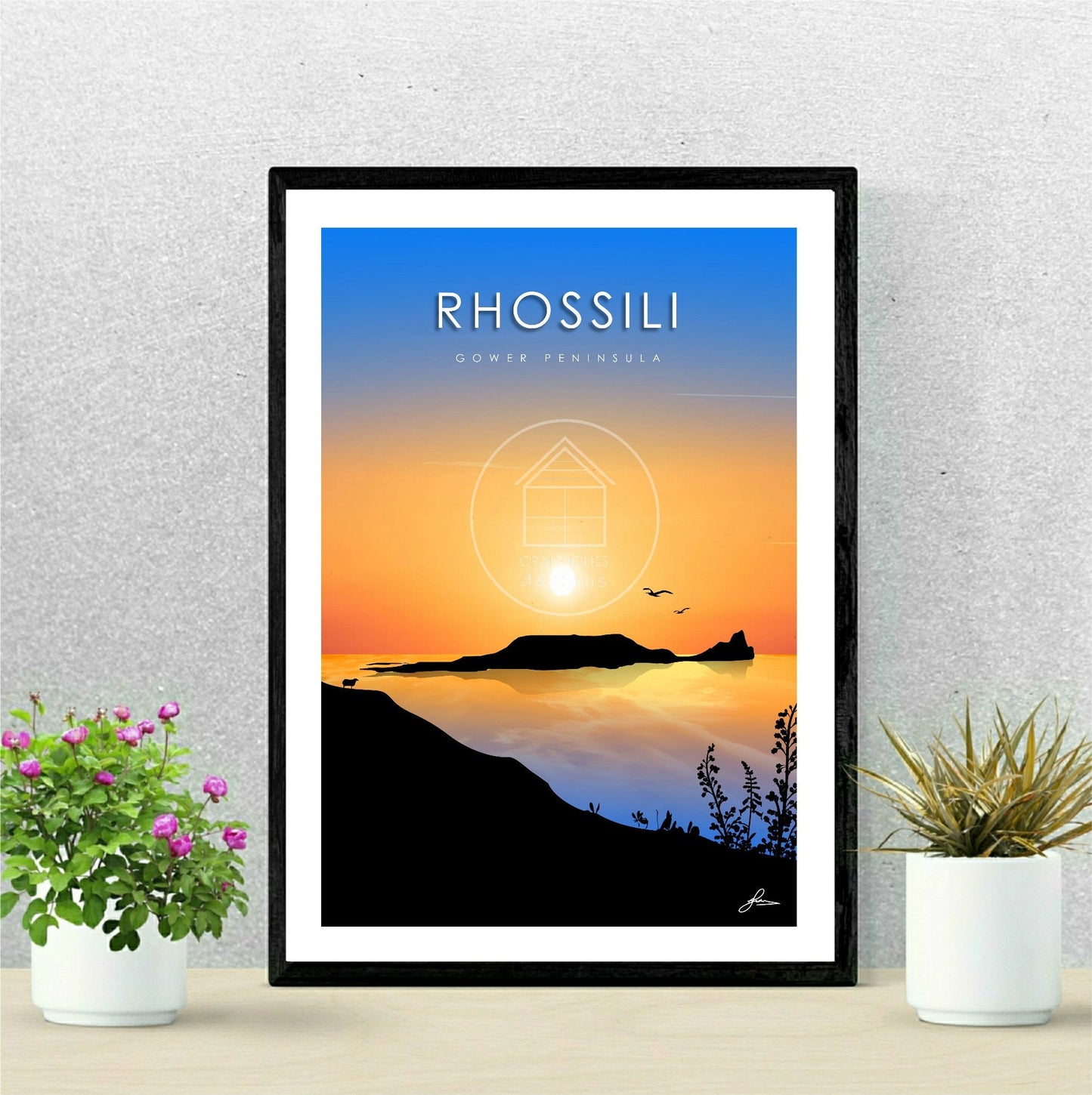 Rhossili Bay Sunrise Print, Gower Peninsula, Gloss Card, Unframed