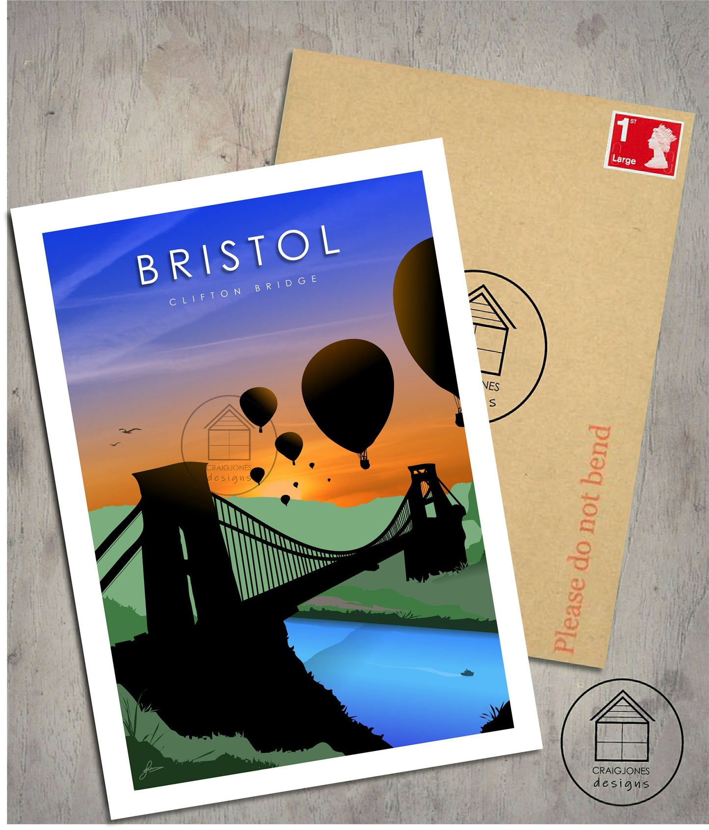 Bristol, Clifton Bridge Print, Gloss Card, Unframed