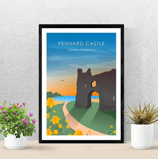 Pennard Castle, Gower Peninsula Print, Gloss Card, Unframed