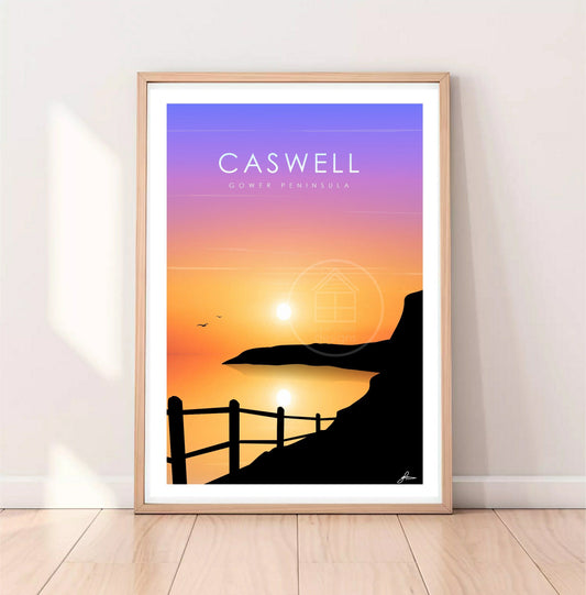 Caswell Bay, Gower Peninsula Print, Gloss Card, Unframed