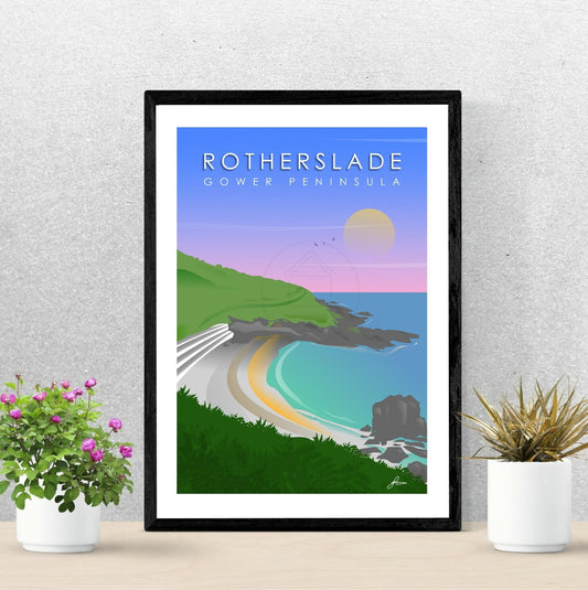 Rotherslade Bay, Gower Peninsula Print, Gloss Card, Unframed