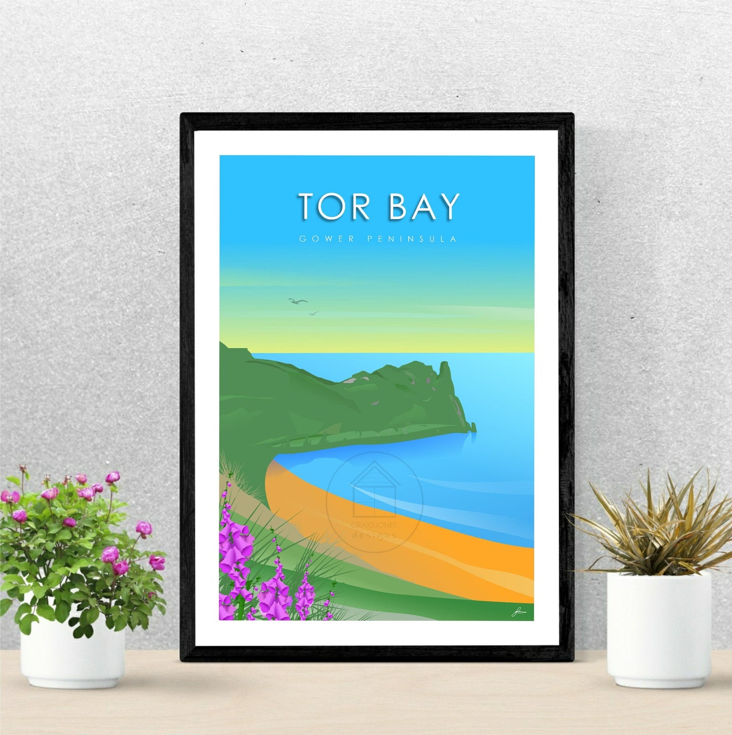 Tor Bay, Gower Peninsula Print, Gloss Card, Unframed