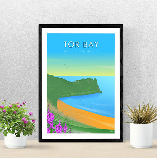Tor Bay, Gower Peninsula Print, Gloss Card, Unframed