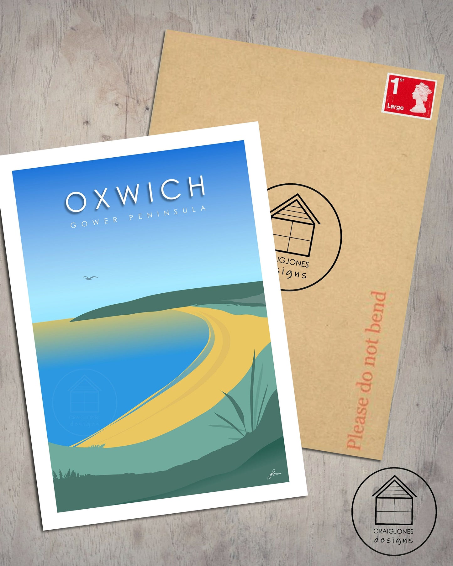 Oxwich Bay, Gower Peninsula Print, Gloss Card, Unframed