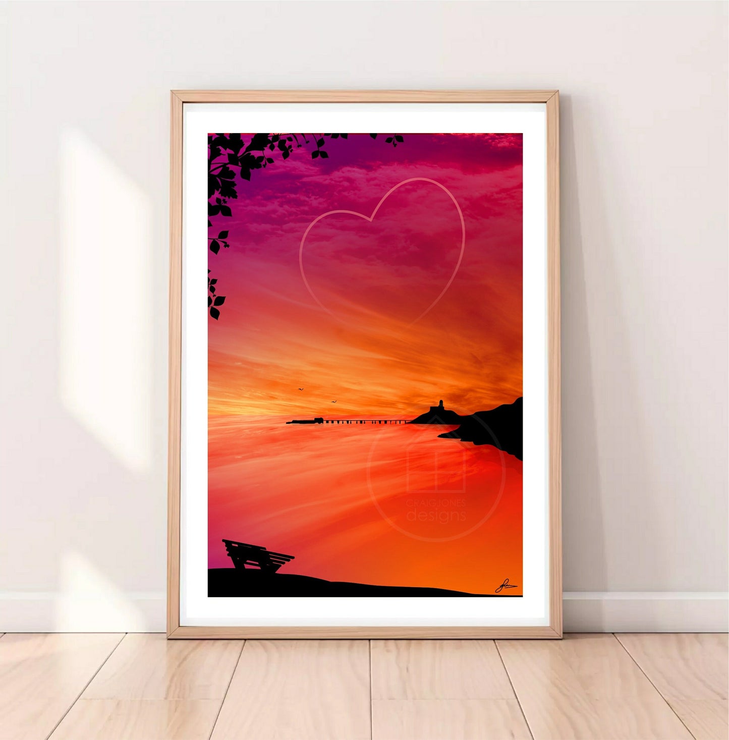 Mumbles Heart Print, unframed