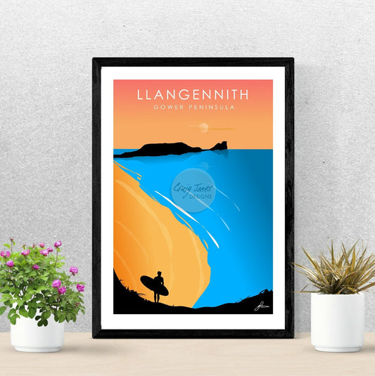 Llangennith Waves, Gower Peninsula Print, Gloss Card, Unframed