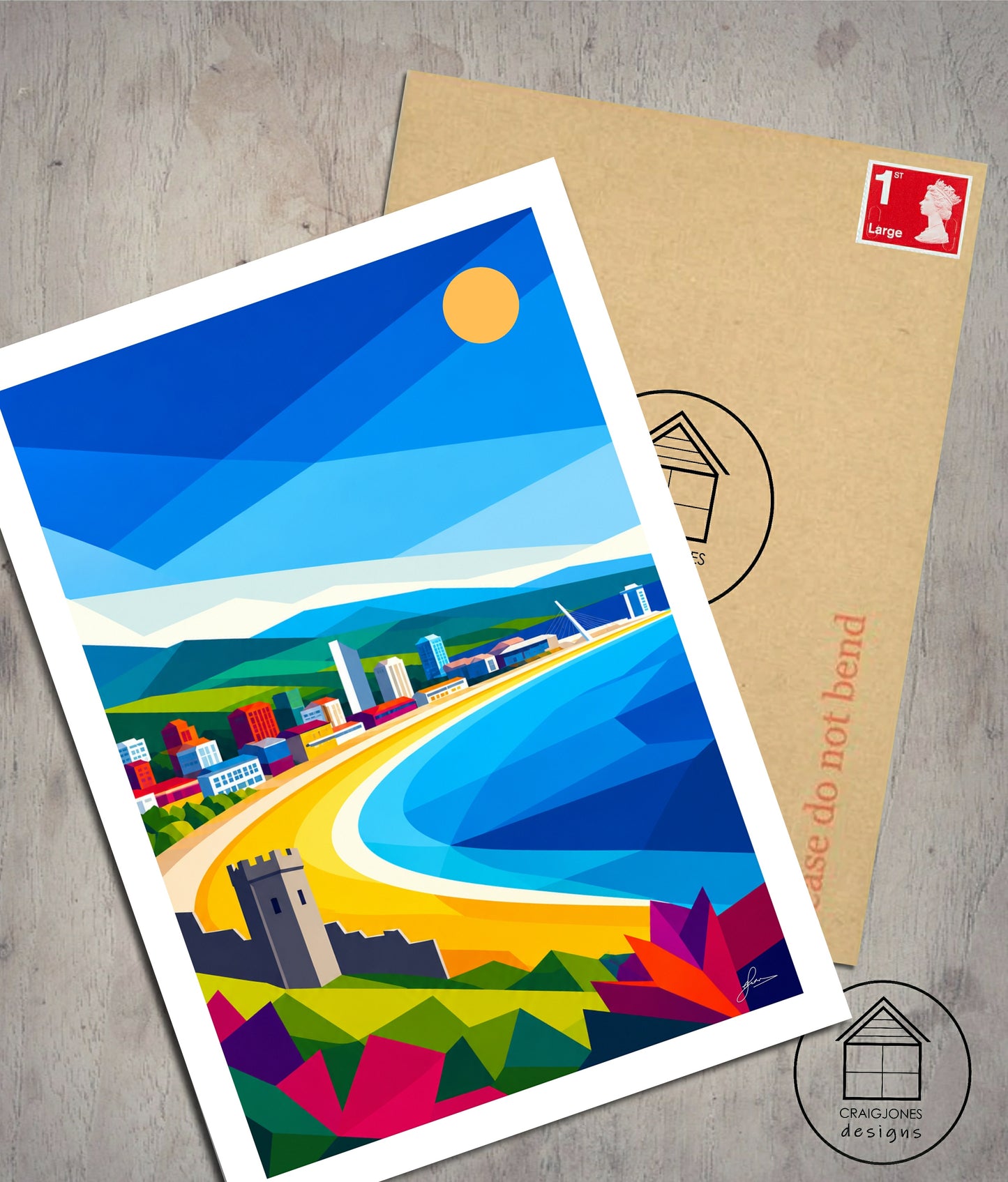 Swansea, Gower Peninsula Print, Gloss Card, Unframed